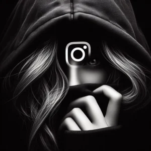 Hidden Face Black and White Dpz for Girls with Instagram logo