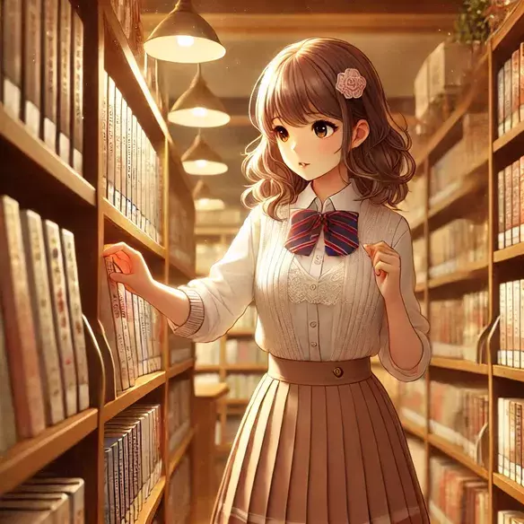 Anime Girl Dp in library 3