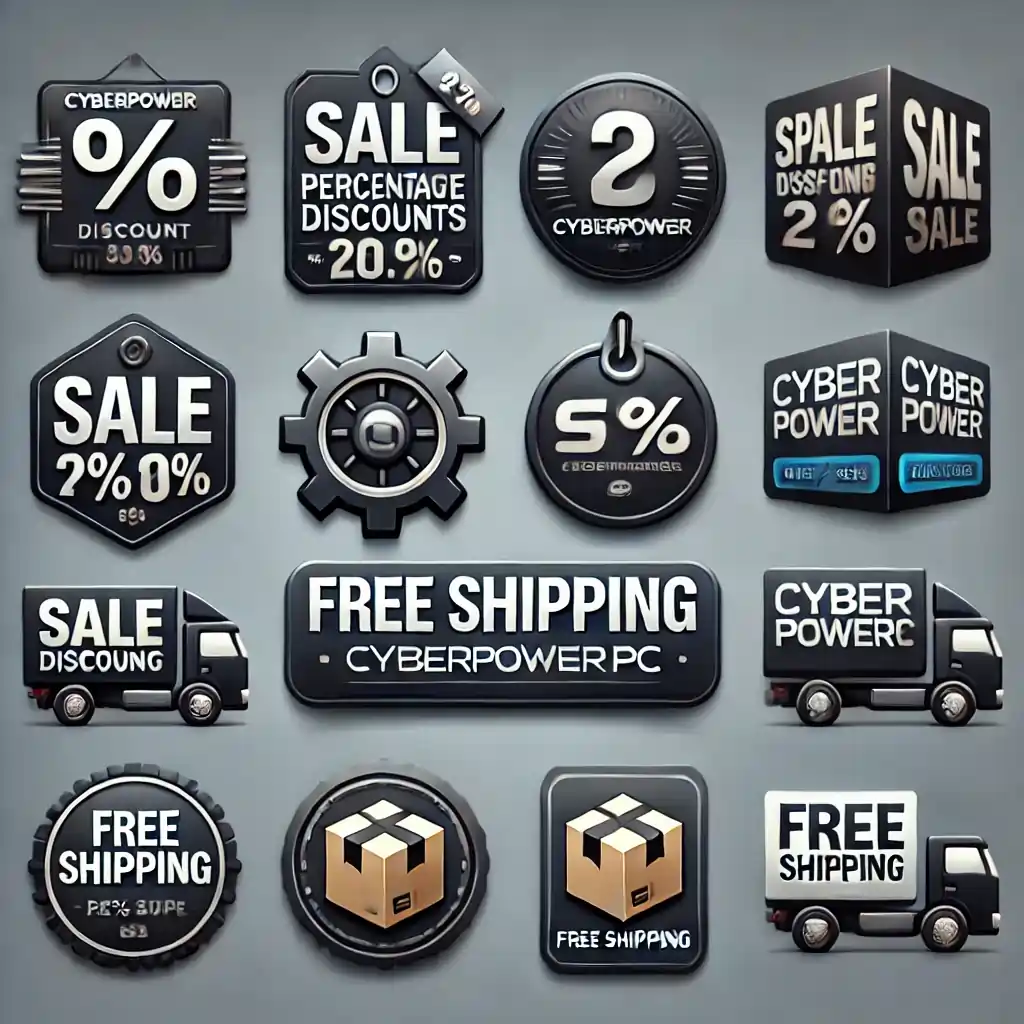 collection of discount banners and icons